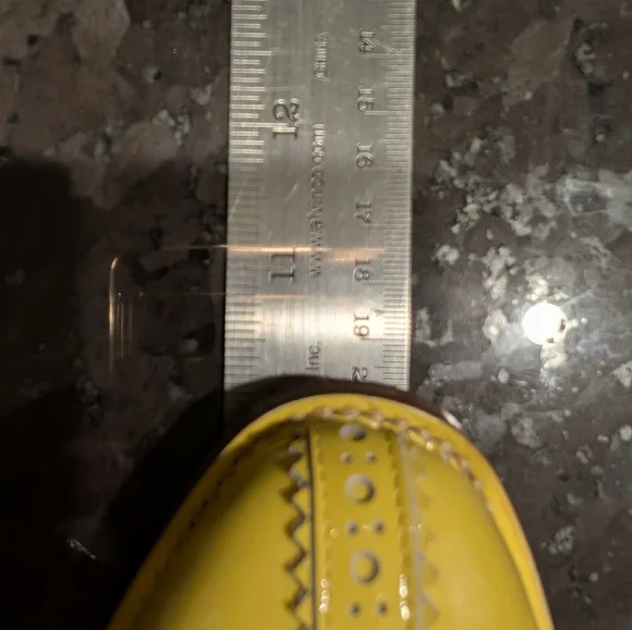 NWOT Yellow T-Strap The Office Of Angela Scott Heels Dustbag Included No Box - Picture 10 of 10